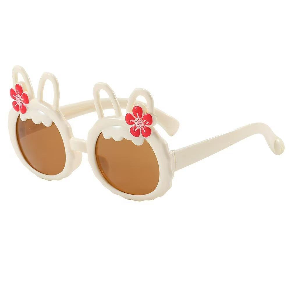 Little Rabbit & Flower Kids Korean Style Sunglasses – Cute Cartoon Design