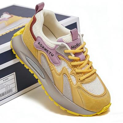Zapatillas de Moda Primavera Verano 2026 Zapatos de Malla para Mujer Suela Gruesa 5cm Comodidad Suave Marca Zapatos Amarillos para Mujer para Uso Diario