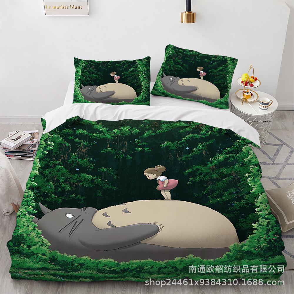 3D Digital Printing Cartoon Animation Chinchilla Bedding Three-Piece Set, Quilt Cover Pillowcase Four-Piece Set