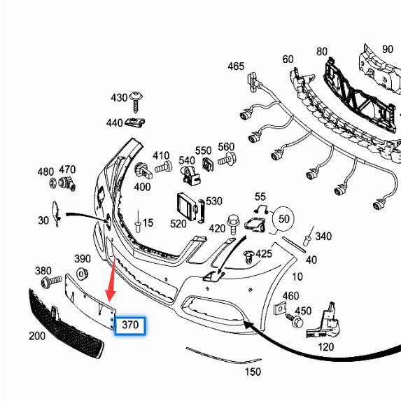 License Plate Bracket for Mercedes-Benz W212 E-Class (E200, E260) Front Bumper