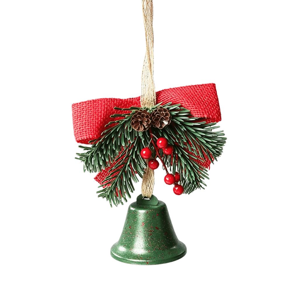 Künstliche Kiefer Weihnachtsglocke Anhänger Metall Haus Weihnachtsdekoration Neujahr Zubehör