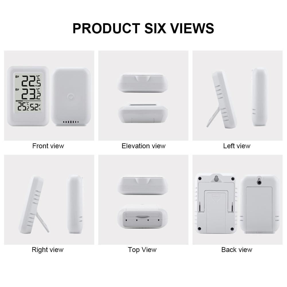 Wireless Weather Station Indoor Outdoor Thermometer Foladable Stand Inside Outside Thermometer 100m Range for Home Office