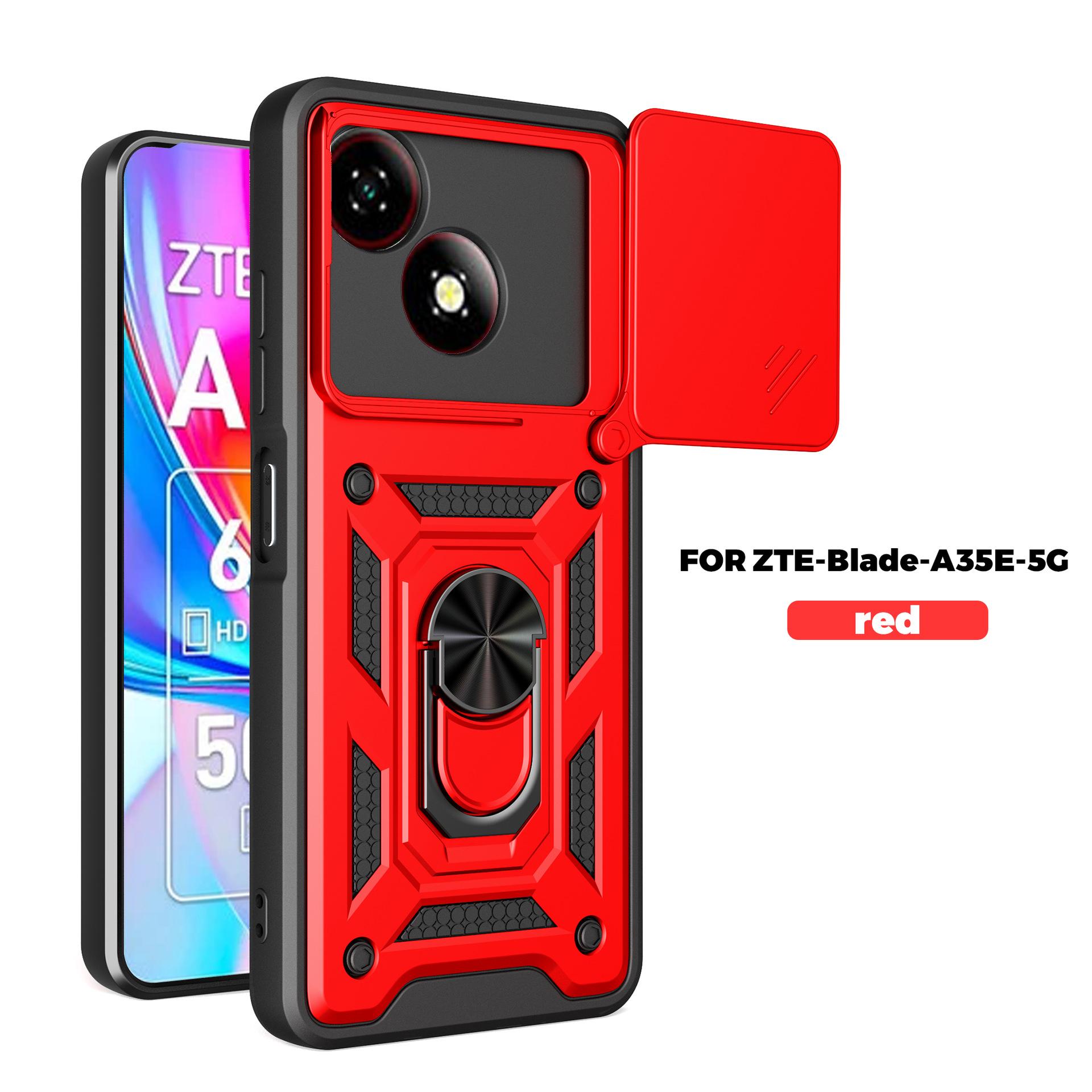 Anwendbar für ZTE Blade A35E Shunjia Fenster-Push-Handyhülle Roter Dämon 10Pro Schleif-Sturzschutz-Schutzhülle ZTE nubia Focus【5G】 rot