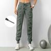 Women's Summer Solid Color Running Fitness Sweatpants Spring Breathable Drawstring Leg Speed Dry Pants