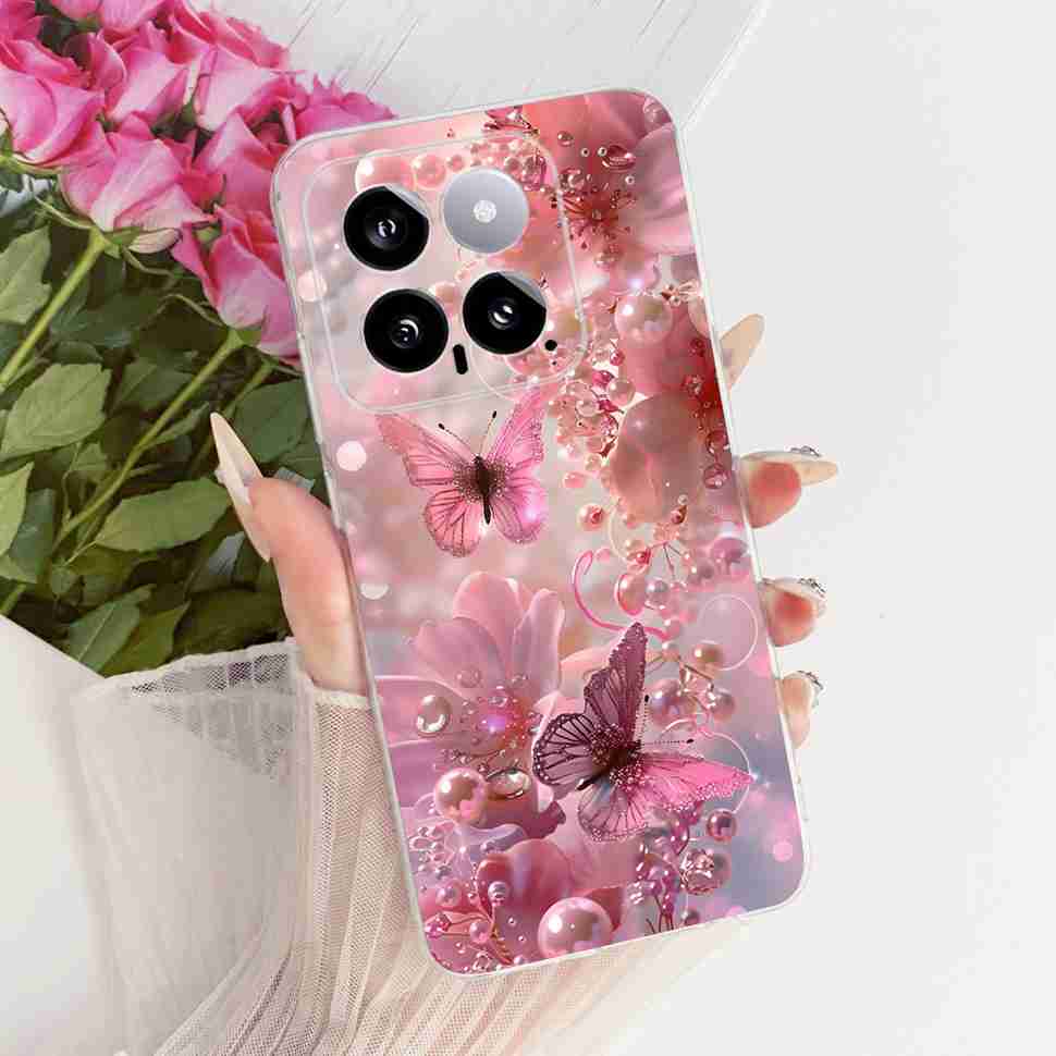 For Xiaomi Mi 14 5G 23127PN0CC Case Fashion Dragon Butterfly Silicone TPU Cover For Xiaomi Mi14 5G 6.36" 23127PN0CG Phone Shell