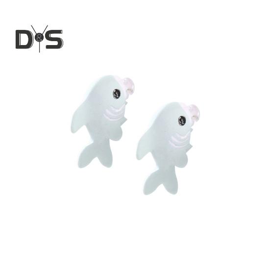 

1 пара сережек-гвоздиков с изображением мультяшных животных, много форм, акула, бегемот, динозавр, кит, смола, 3D, серьги-гвоздики с ушками, рождественские украшения, подарки B