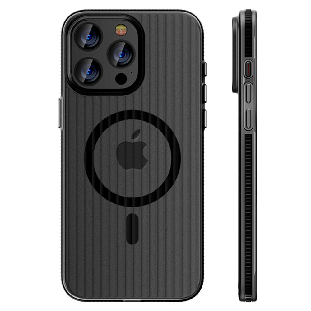 For iPhone 16 Pro Max Case Compatible with MagSafe Corrugated Texture Hard PC Matte Phone Cover