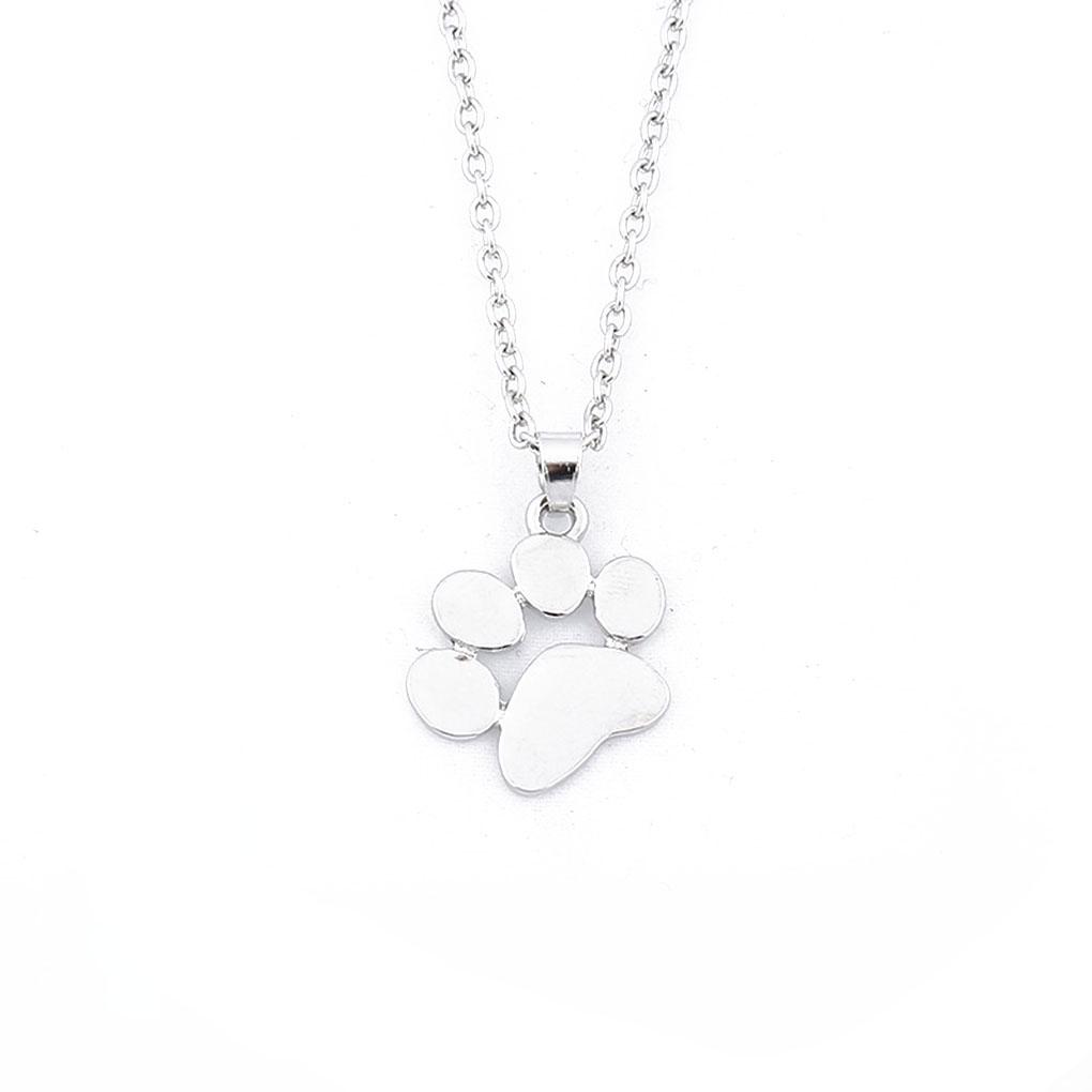 

Кошка Собака Отпечаток Лапы Животное Ожерелье Женский Кулон Длинное Милое Нежное Ожерелье серебряный