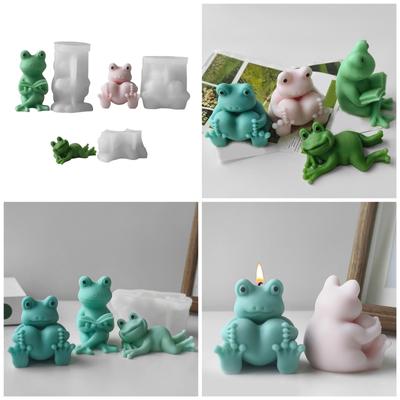 Leicht zu reinigende Silikon-Tierform für Kerzenherstellung 3D Froschform Ornament Perfektes Geschenk für Bastelbegeisterte