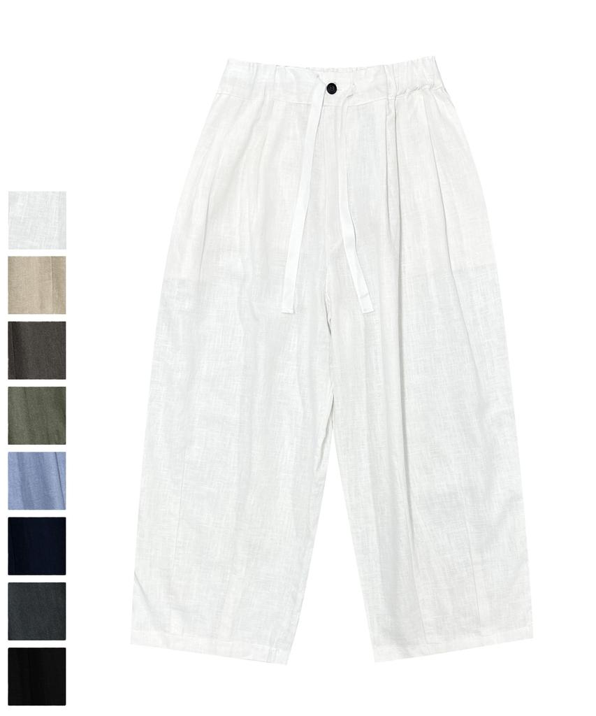 SMITHARMOR Sa Double-Pleat Linen Wide Pants_White
