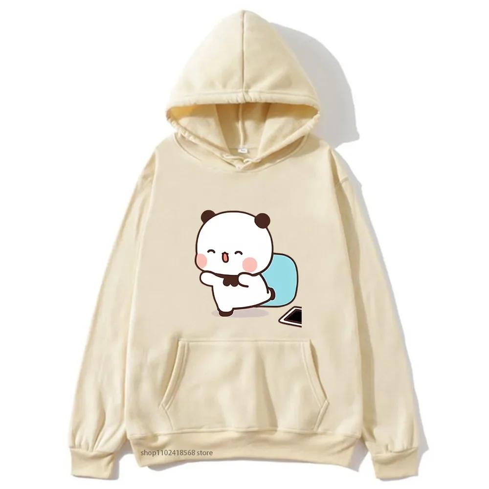 Cute Dudu Is Welcome Home Bubu Hoodies for Women Cute Panda Bears Sweatshirts Couple Clothes Men Kawaii Girls Pullover