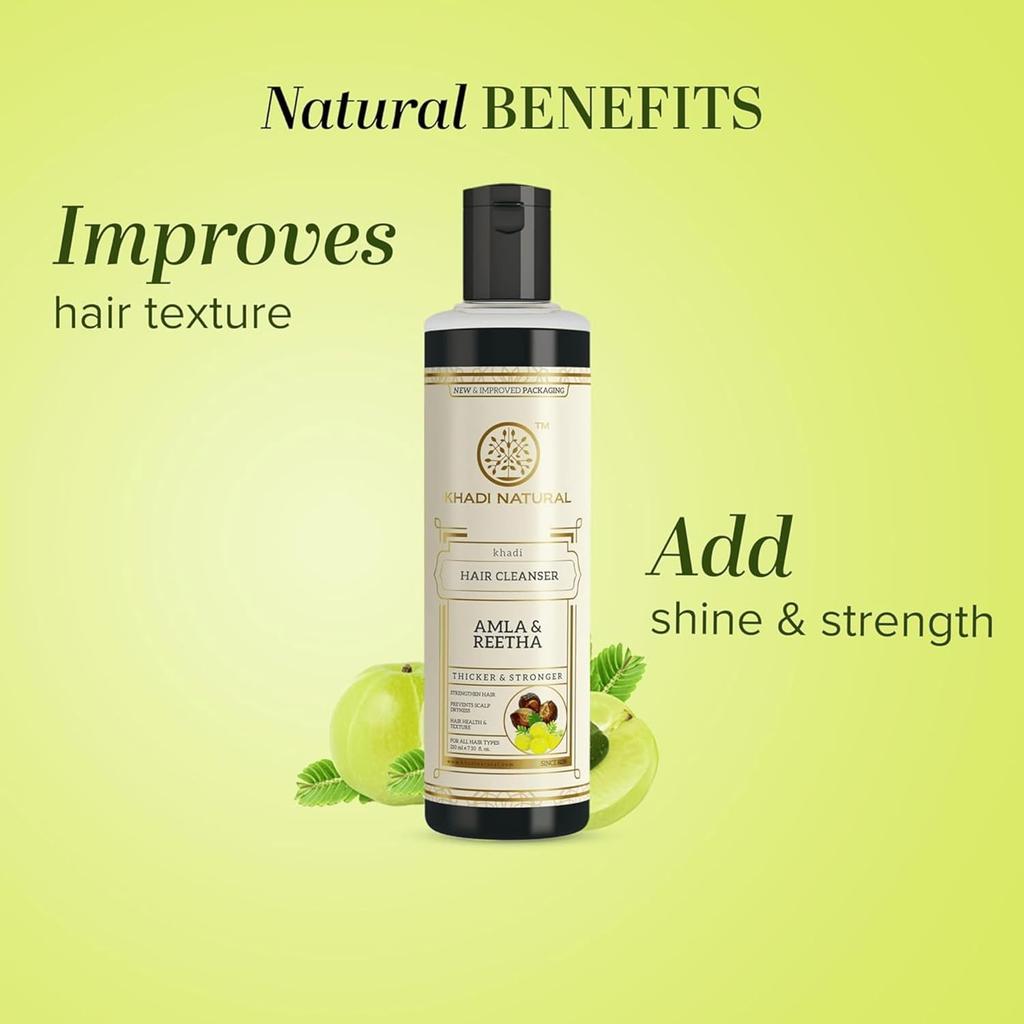 KHADI NATURAL Amla & Reetha Hair Conditioner For Hair Fall Control & Frizz Care For Dry Damaged Hair 210 Ml