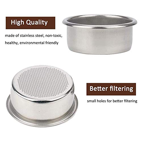 NEOUZA 54mm Portafilter Basket for Breville 870/875/878/880 Coffee Machines, Stainless Steel Bottomless Handle Filter