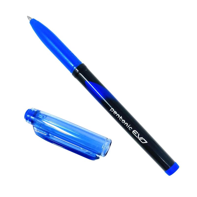 Pentonic EVO 0.7 Mm Gel Pen Blue Ink Pack of 1 X 10pcs for Smooth Writing, Office, School & Home Use