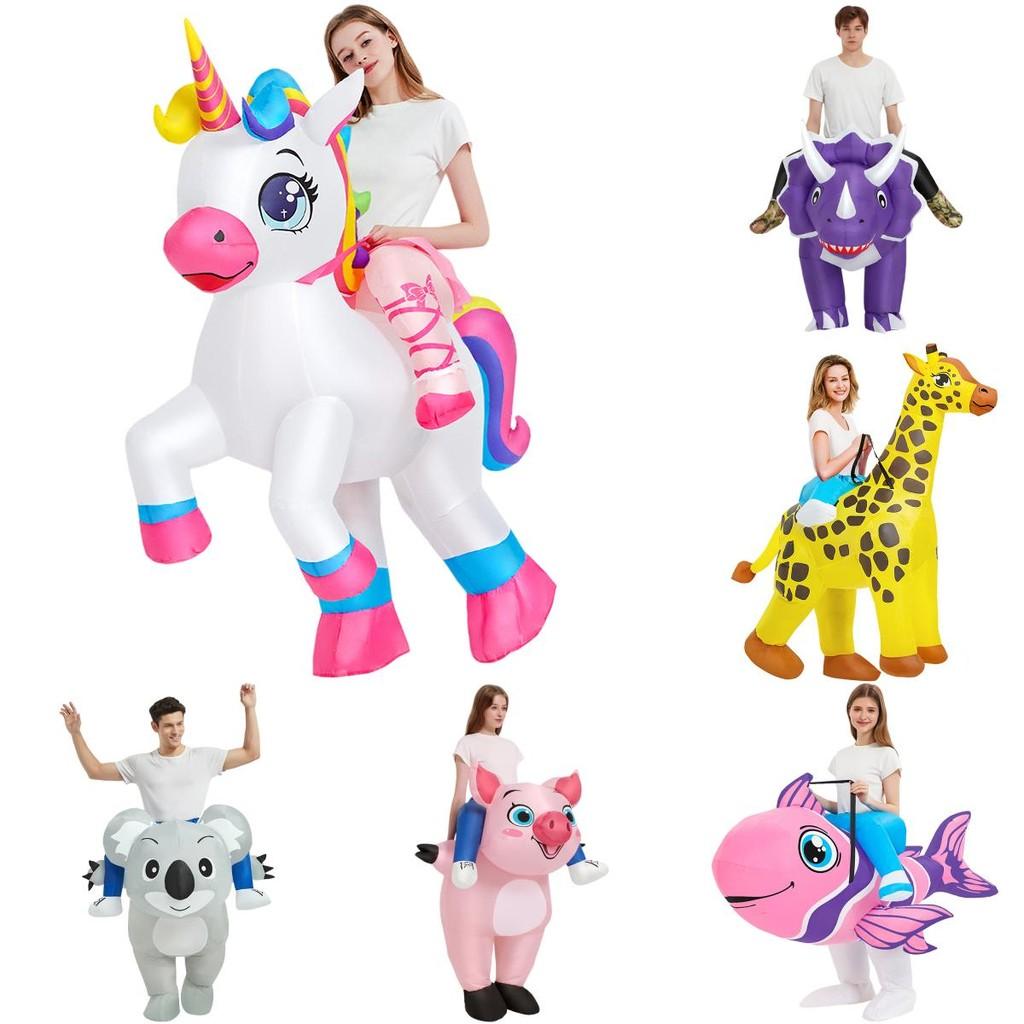 Koala Unicorn Giraffe Pig Tropical Fish Cosplay Inflatable Suit Halloween Easter