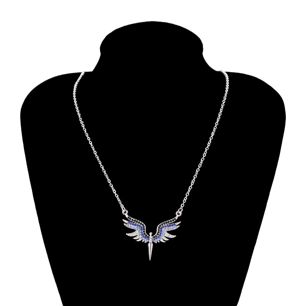 Zinc Zinc Alloy Rhinestones Angel Wings Crystal Woman Necklaces Korean Neck Jewelry Choker Clavicle Chain