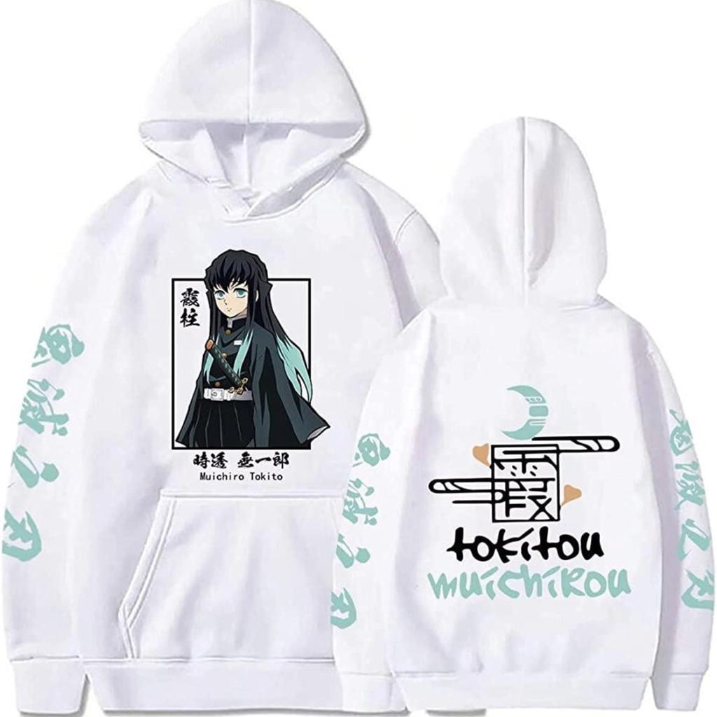 Anime Demon Muichiro Tokito Merch Autumn Winter Fashion Hooded Sweatshirt Vintage Unisex Casual Tops Oversize Hoodie Clothing