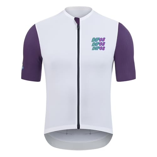 DIFOS Cycling Jersey, Unisex, Spring/Summer, Short Sleeve, Lightweight, Road Bike Jersey, Cycling Wear, Pockets, Elastic, Moisture-Wicking, Quick-Dryi