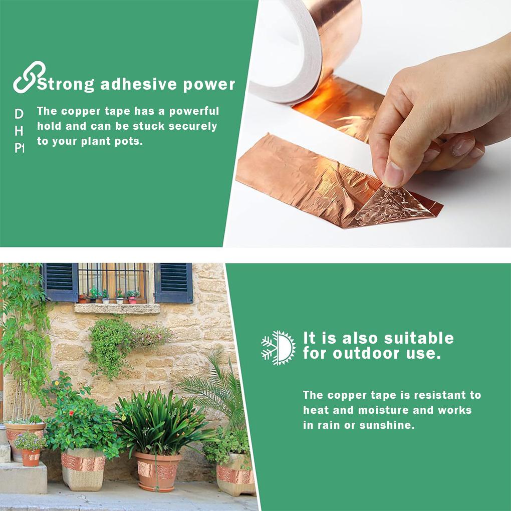 Anti-Snail Copper Tape, Protection Tape, Bed Plant Copper Copper Super Tape for Soldering and Snail