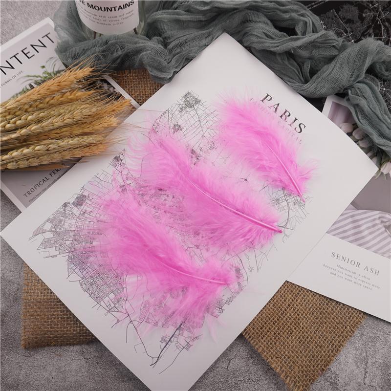 10-15Cm Fluffy Turkey Feathers Hard Stick Colorful Marabou Plume Wedding Party Decoration Jewelry Creation Accessories