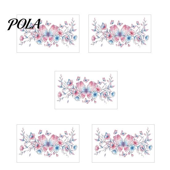5 Sheets Colorful Butterfly Flower Tattoo Stickers, Waterproof Temporary Body Art, Hypoallergenic Floral Chest Back Decals for Women Girls