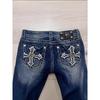 FlowStreet Y2K New Revival Mens Jeans Foliage Bootcut Women Gothic Blue Denim Embroidery Pocket Hip Hop Harajuku Wide Pants Street Wear
