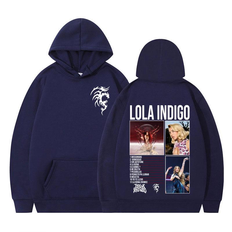 Lola Indigo Tour 2025 Vintage Hoodie Men Women Fashion Oversized Long-sleeved Tracksuit Thick Aesthetic Trendy Harajuku Pullover
