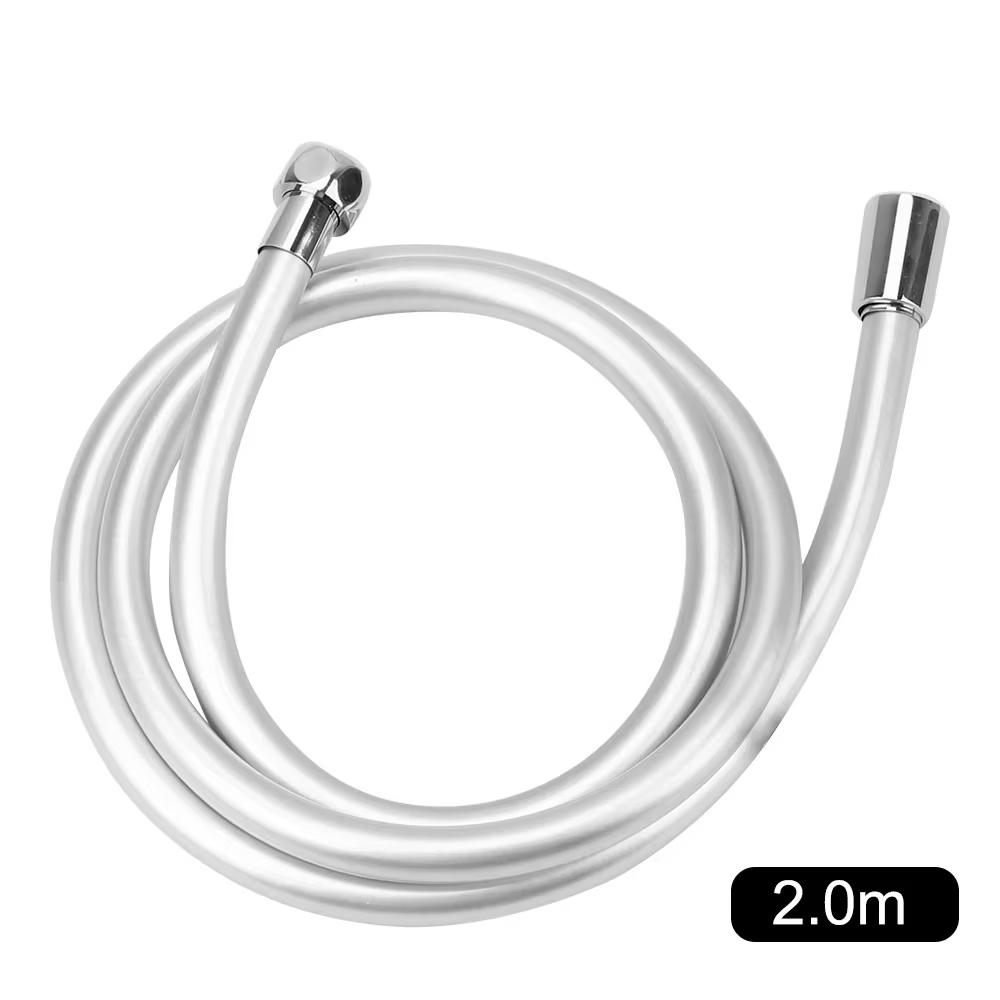 

2-meter silver/black PVC flexible shower hose, bathroom shower hose extension, bathroom accessories. 200cm
