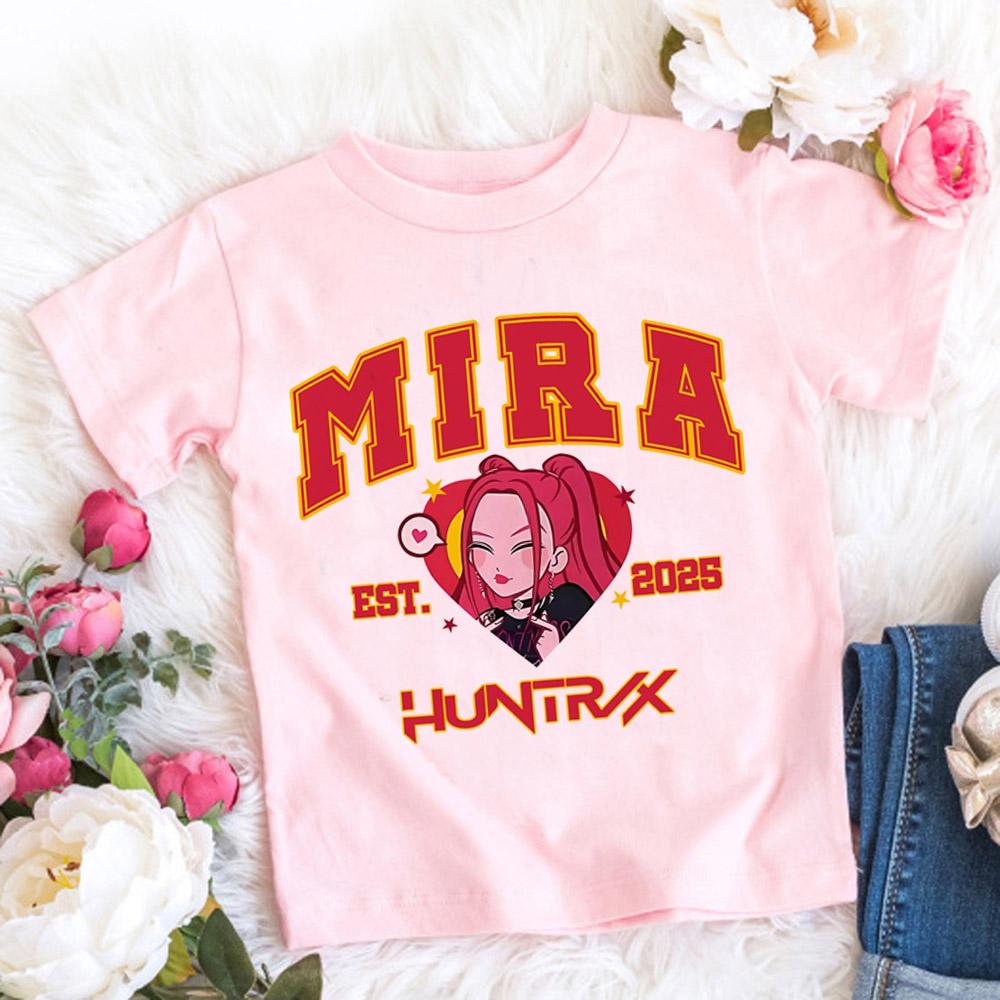 2025 Summer Kpop Demon Hunters T Shirt Kids Cartoon Anime Meme Print Clothes Round Neck Basic Grils Tops Casual Shirts Gift