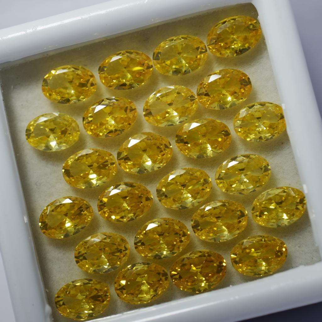 Natural Yellow Sapphire Oval Cut 9 Pcs 7x5 MM Lot CERTIFIED Loose Gemstone s-45000