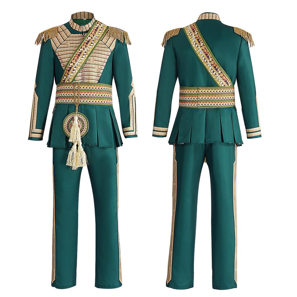 Magic Witch Cos Suit Prince Fiero Green Court Suit Vintage Character Stage Performance