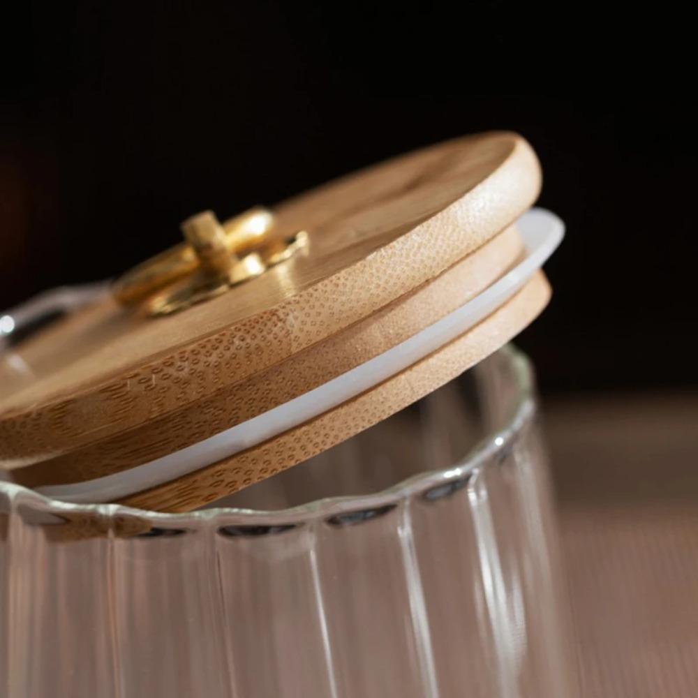 Leakproof Glass Sugar Container Transparent Grain Storage Canister Coffee Canister  Food
