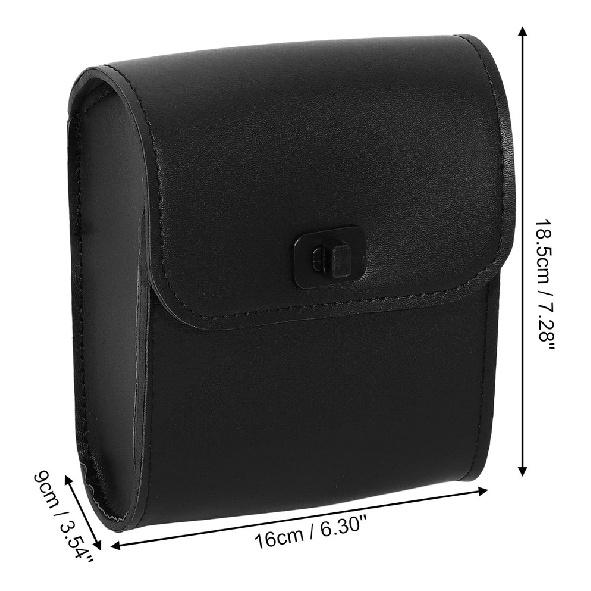 Black Pu Leather Motorcycle Side Tool Bag Storage Saddle Luggage Bags Universal