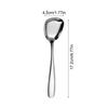 Metal Square Measuring Spoons Stainless Comfortable Handle Sugar Spoon Dry Or Liquid Food Eating Spoon For Dessert Ice Cream