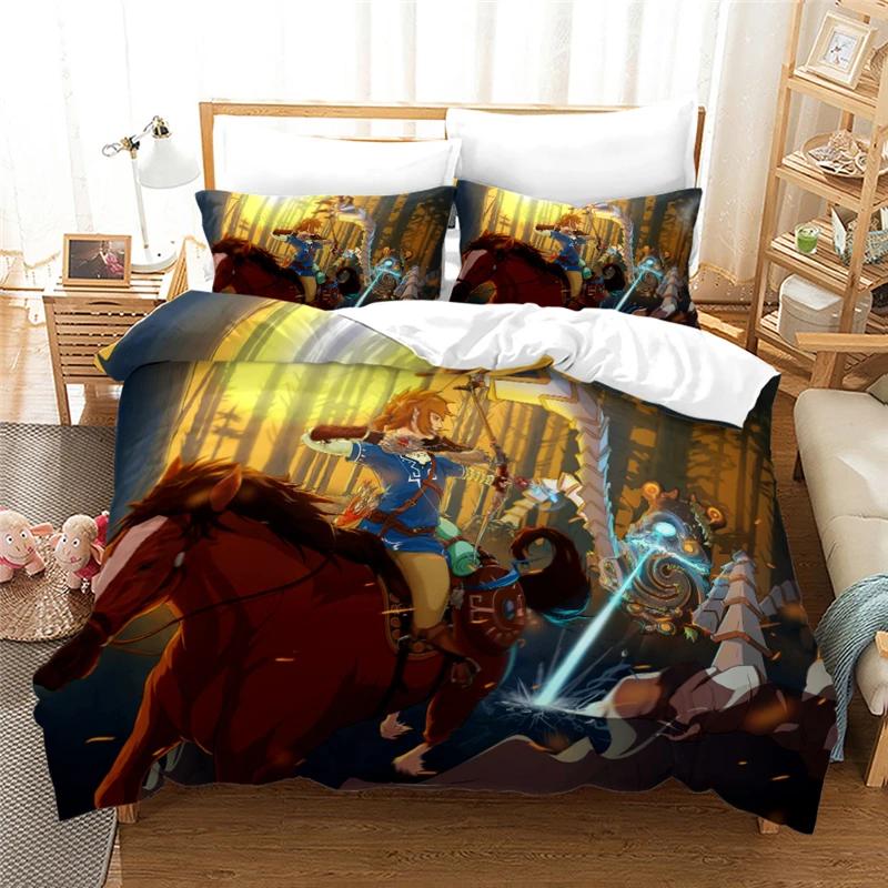 3d Zeldas Game Pattern Duvet Cover Set with Pillowcase Bedding Set Single Double Twin Full Queen King Size for Bedroom Decor