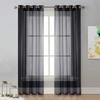 Solid Color Perforated Trylene Semi-Blackout Voile Curtain for Living Room or Balcony