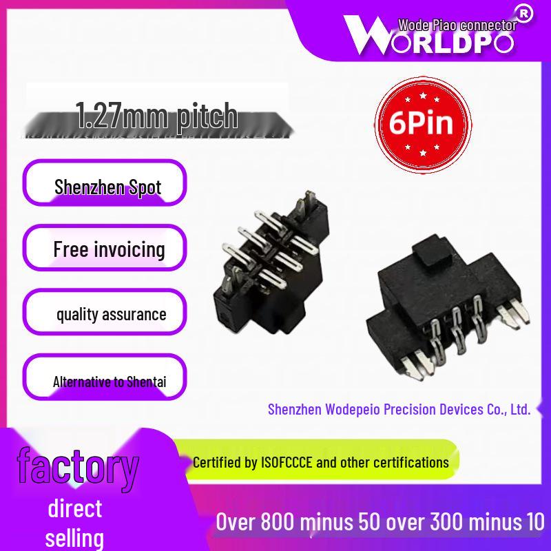 

Replacement for SAMTEC SFM-103-02-L/S-D-LC/A-K-TR Female Connector, 2 Rows, 6 Pins