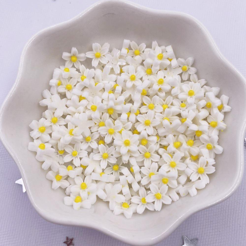 

100 шт., 7 мм, смоляные 3D мини-наклейки для ногтей с цветком, персонаж-буфер, свадебная наклейка, украшения для дизайна ногтей, ремесла white 100pcs