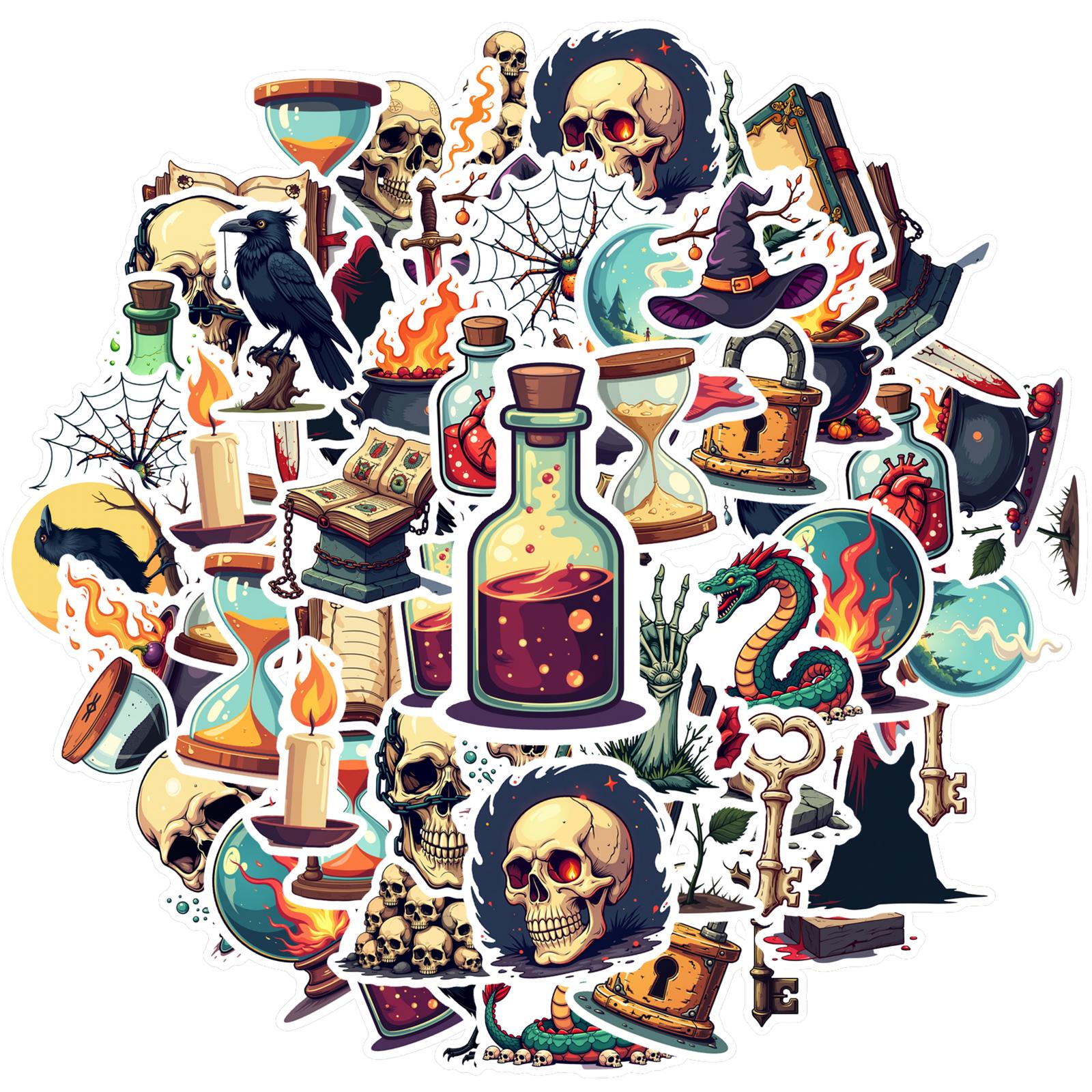 

Dark Occult Decals Vintage Witchcraft Decals Stickers For Suitcase Car Sticker Phone