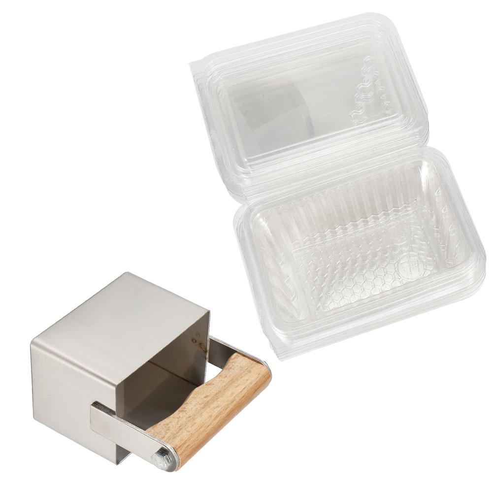 Stainless Steel Comb Honey Cutter Scraper with Plastic Box Cutting Tools Beekeeping Accessory