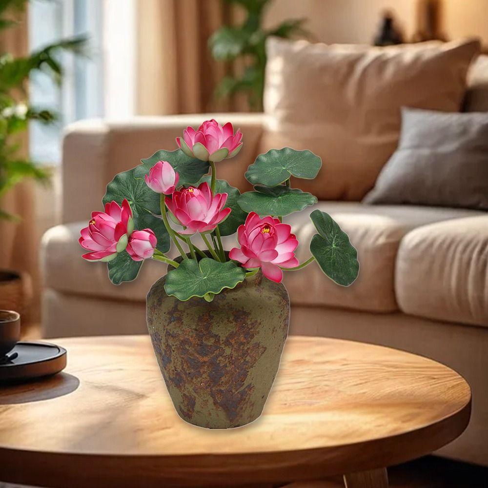 Multicolor Faux Lotus Leaf Flowers Silk Petals Lifelike Water Lily Home Decoration