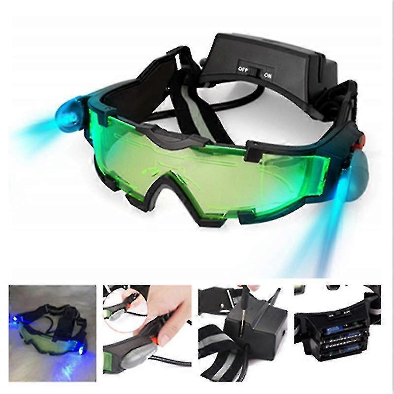 Night Vision Goggles For Kids, Adjustable Led Night Goggles With Flip Up Green Lens, Spy Night Vision Goggles