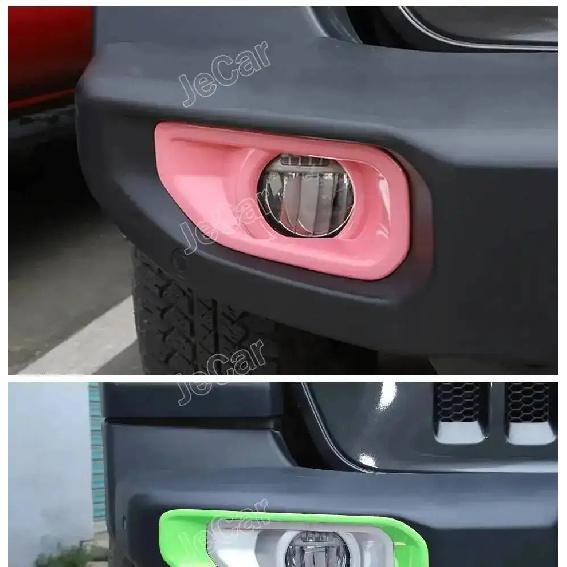 JeCar Car Front Bumper Fog Light Cover Lamp Hoods Decoration For Jeep Wrangler JL JT Gladiator 2018 Up Car Exterior Accessories