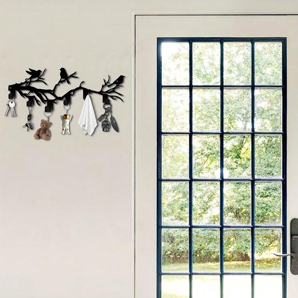 Bohemian Černé kovové háčky na ptáčky Odolné Rustikální nástěnné dekorace