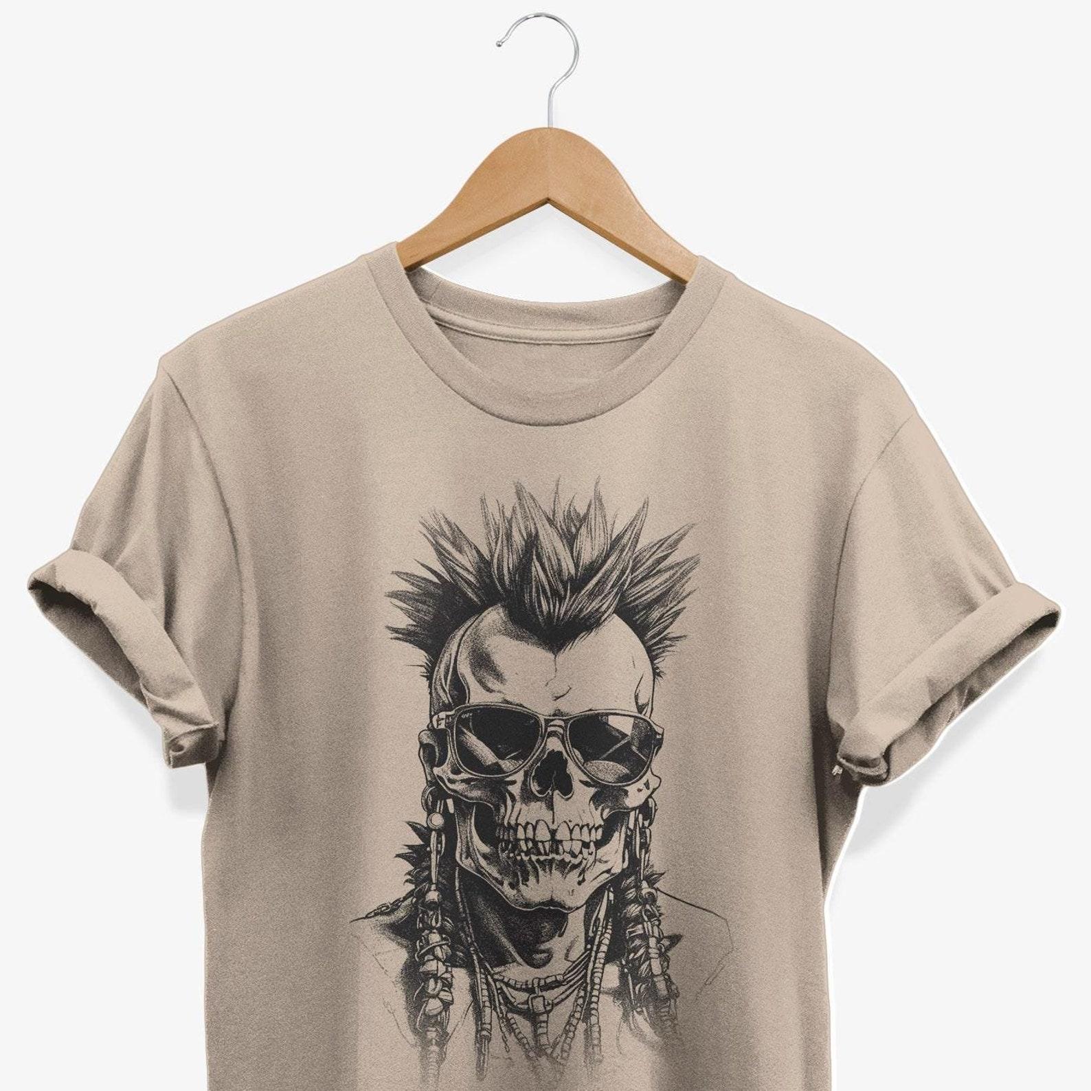 Skull Punk Style T-shirt: Punk Rock Graphic Tee 3XL