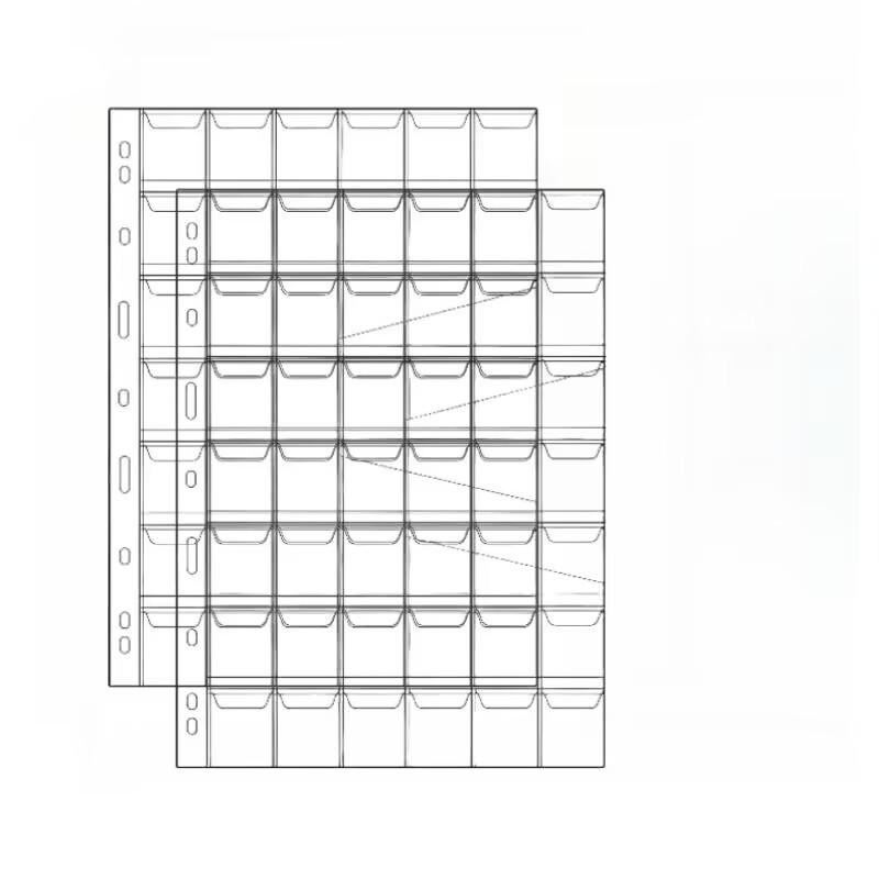 Cross-border Loose-Leaf Coin Collection Pages—9-Hole, 42-Pocket Flip-Up Storage