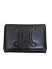 Used CELINE Triomphe Leather Shoulder Bag Black 2-Way Ladies