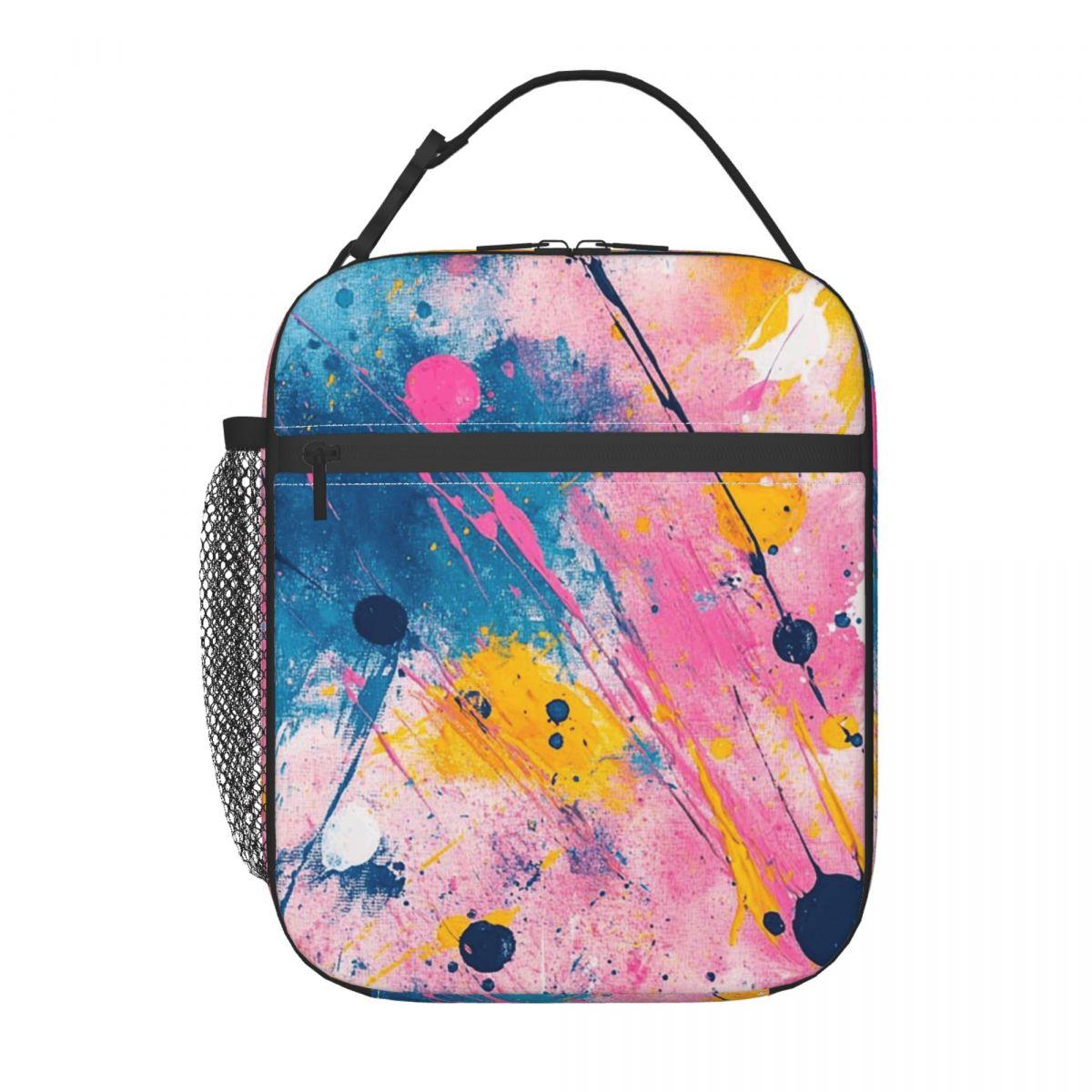 

Colorful Graffiti Splashing Pattern Insulated Lunch Bag for Women Children Portable Food Boxes Thermal Lunch Box Tote One Size