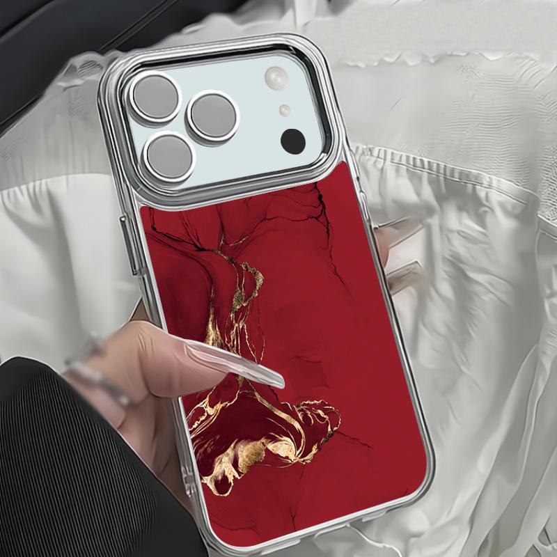 Sandstone Marble Pattern Case For iPhone 17 Pro Max Plating Lens Frame Clear Soft Cover For iPhone 16 15 14 13 Pro Max 11 16E 17E