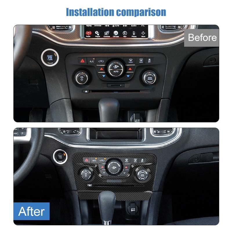  ABS Air Conditioning Control Panel Decoration Protective Cover Sticker Fit For Dodge Charger 2011-2014 Interior Accessories